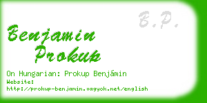 benjamin prokup business card